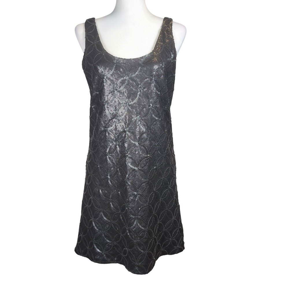 QUINN‎ Sequin Mini Dress Womens Small Black Scoop Back Cocktail Party Whimsigoth
